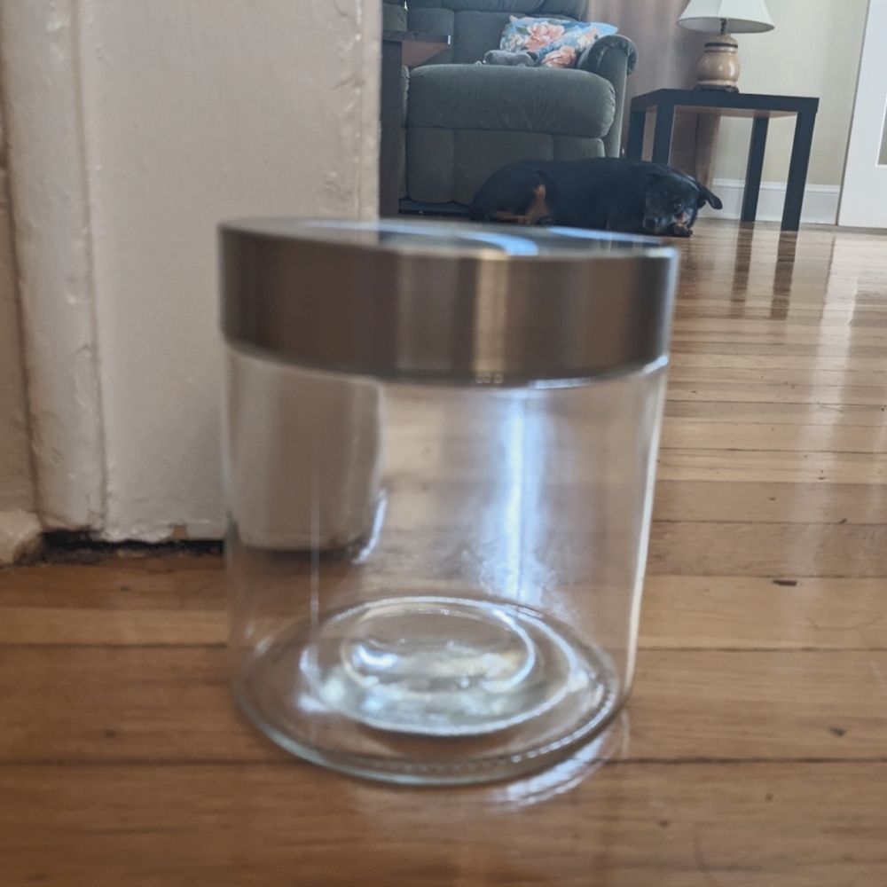 Six jars with lids